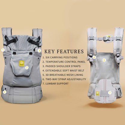 LÍLLÉbaby Complete Airflow 6-in-1 Ergonomic Baby Carrier, Newborn to Toddler, Lumbar Support, 7-45lbs, Aqua