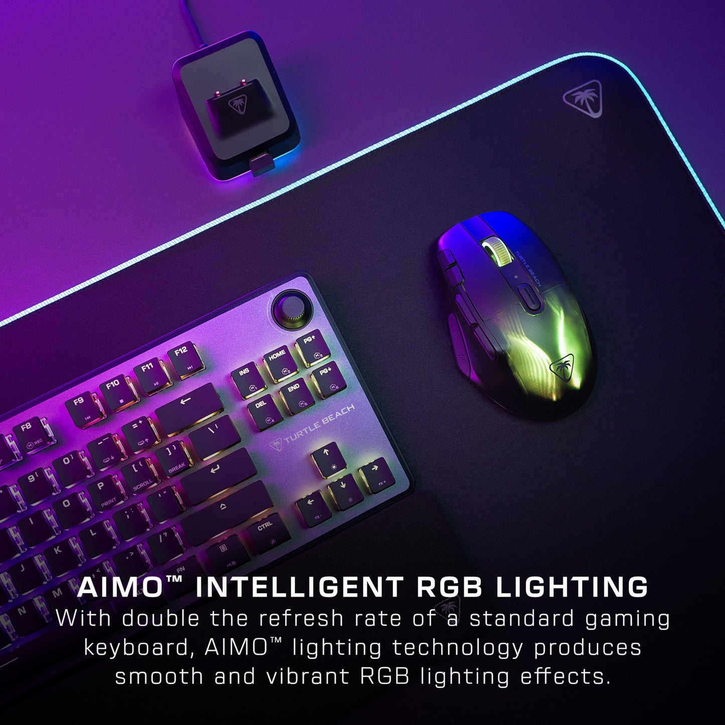 Turtle Beach Vulcan II Max – Optical-Mechanical PC Gaming Keyboard, Customizable RGB Illuminated Keys and Palm Rest, Smart Keys, Titan II Smooth Linear Switches, 200M Keystroke Durability – Black