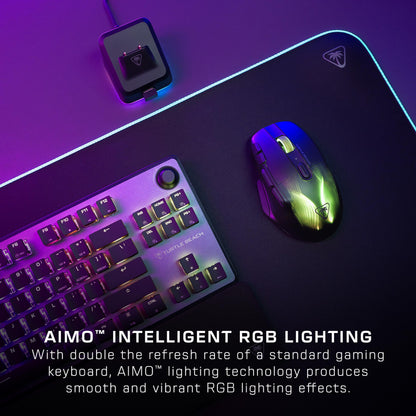 Turtle Beach Vulcan II Max – Optical-Mechanical PC Gaming Keyboard, Customizable RGB Illuminated Keys and Palm Rest, Smart Keys, Titan II Smooth Linear Switches, 200M Keystroke Durability – Black