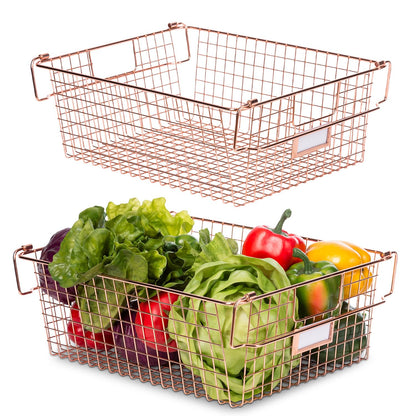 Granrosi XL Stackable Wire Baskets for Organizing - Set of 2