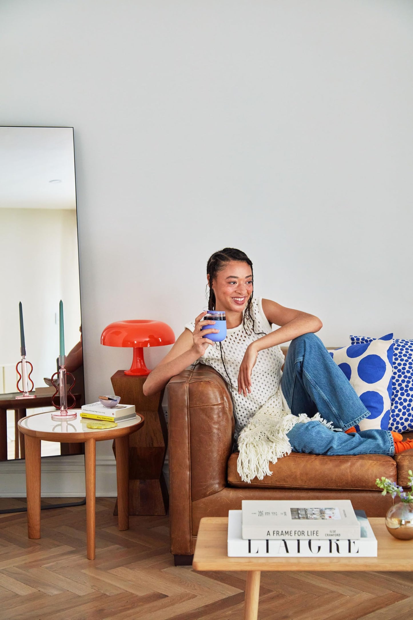 W&P Porter Glass Wide Mouth Bottle w/ Protective Silicone Sleeve | Blush 16 Ounces | On-the-Go | Reusable Bottle | Portable and Lightweight | Dishwasher Safe