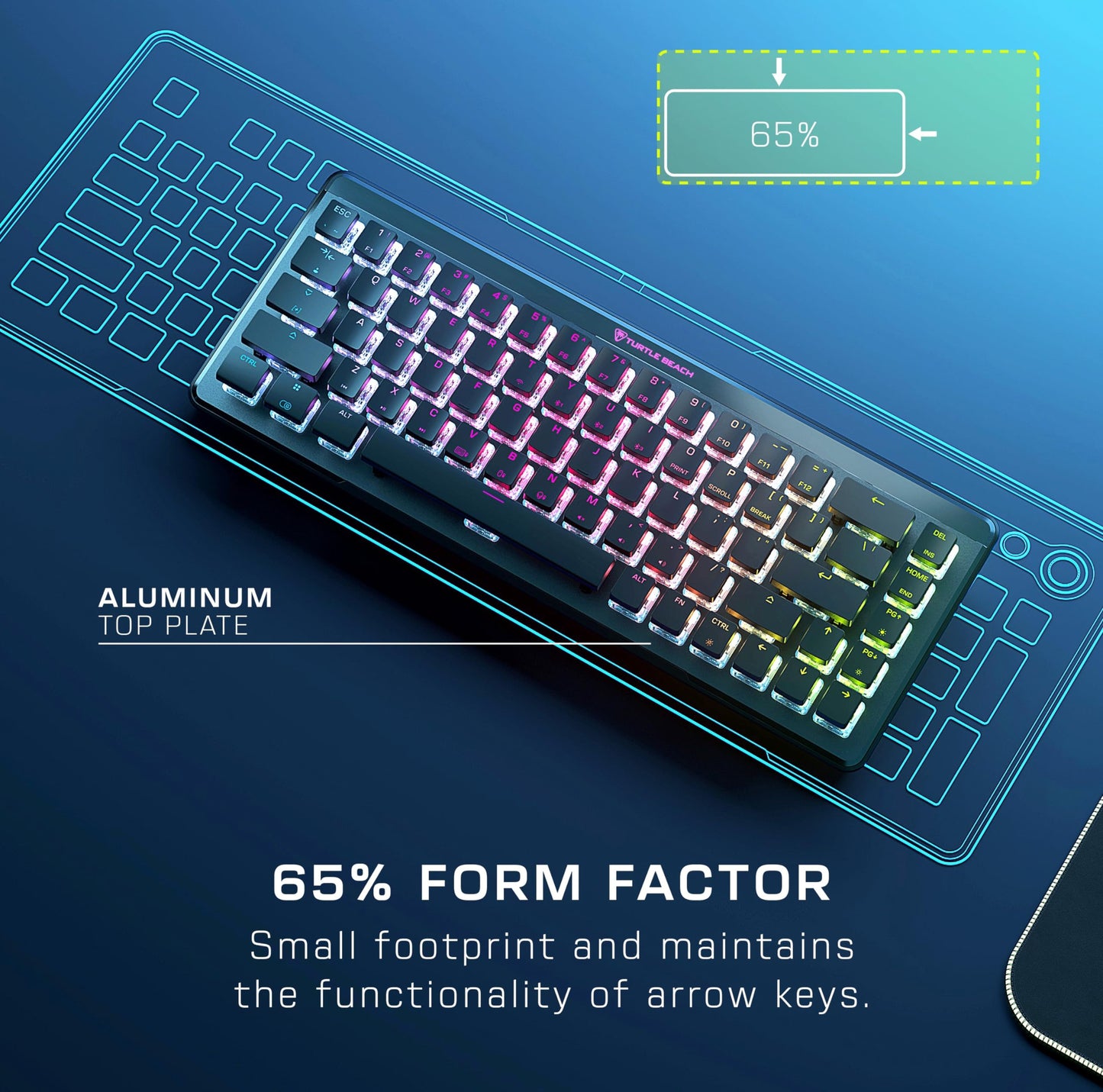 Turtle Beach Vulcan II Max – Optical-Mechanical PC Gaming Keyboard, Customizable RGB Illuminated Keys and Palm Rest, Smart Keys, Titan II Smooth Linear Switches, 200M Keystroke Durability – Black