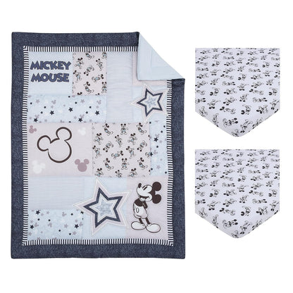 Disney Mickey Mouse Timeless Mickey  3Piece Nursery Mini Crib Bedding Set