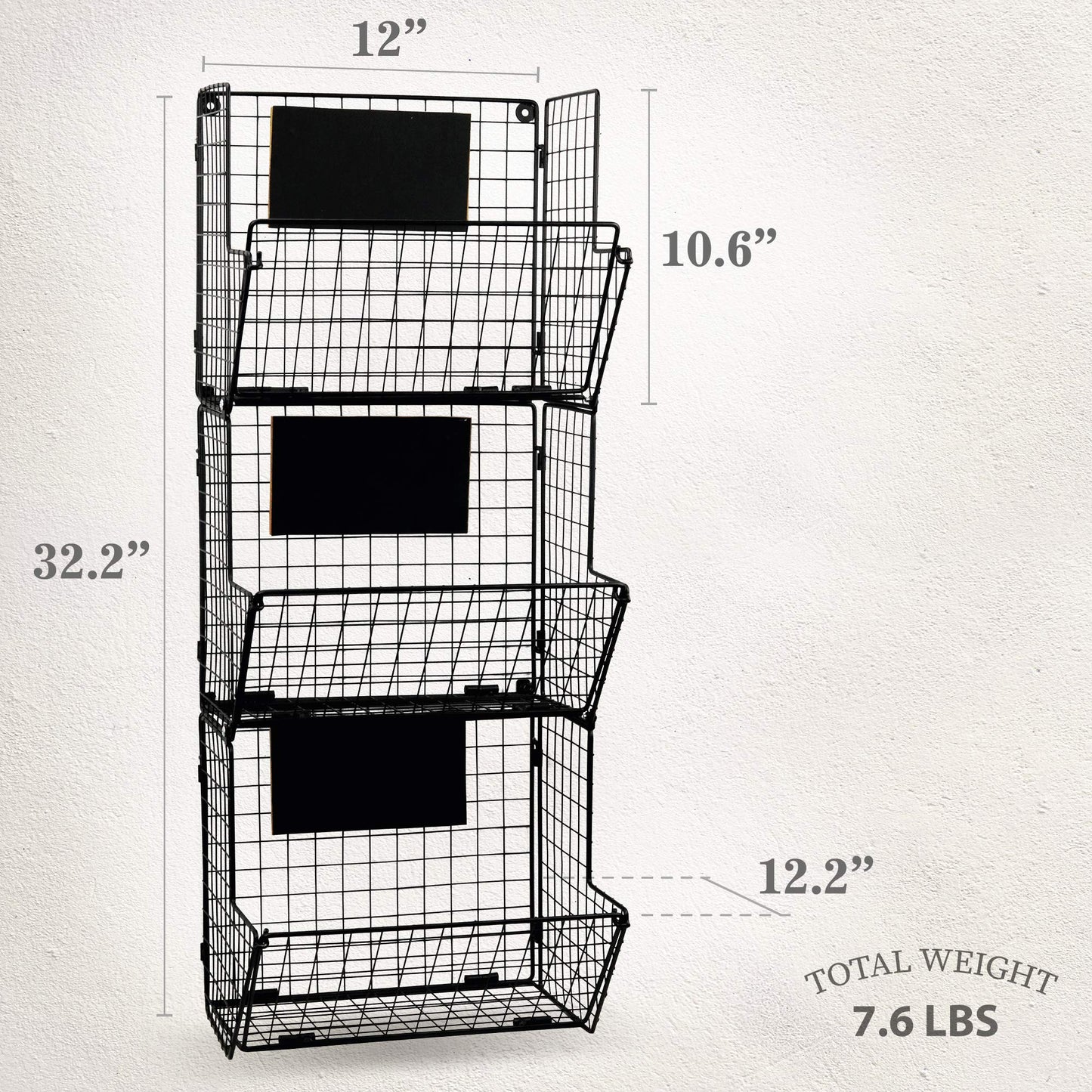 Granrosi XL Stackable Wire Baskets for Organizing - Set of 2
