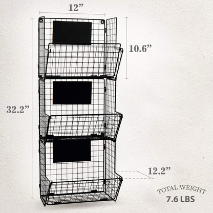 Granrosi XL Stackable Wire Baskets for Organizing - Set of 2